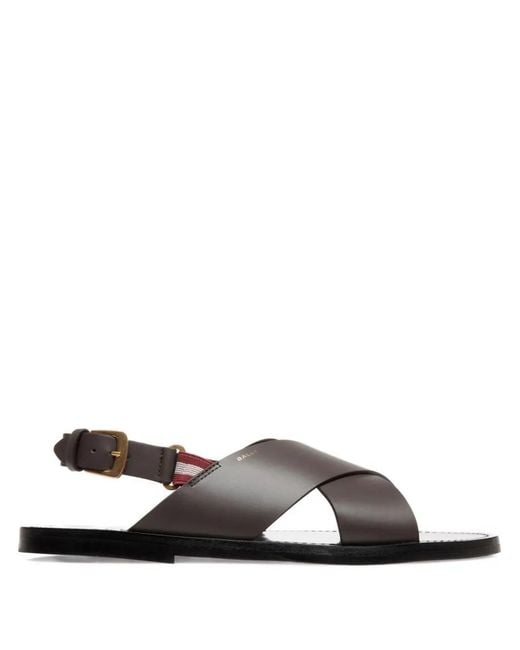 Bally White Chateau Crisscross Ribbon Sandals for men