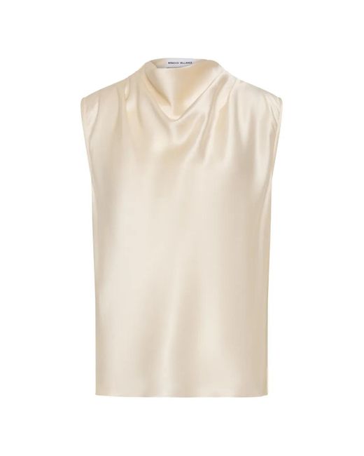 Rebecca Vallance White Montague Cowl-Neck Top