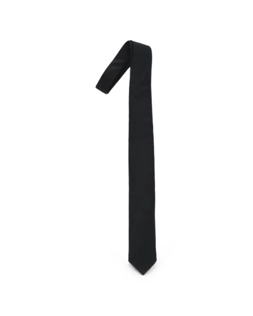 Corneliani Black Silk Pointed-Tip Tie for men