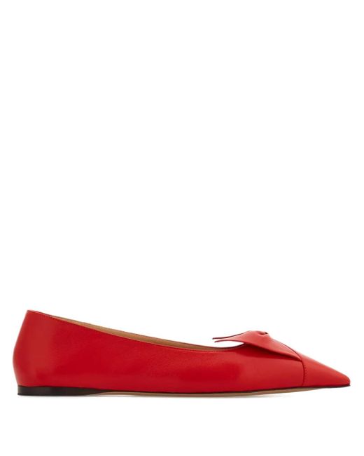 Ferragamo Red Bow Ballerina Shoes