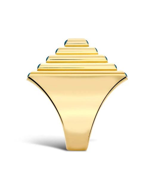 Pragnell White 18Kt Pyramid Sculptural Sapphire Cocktail Ring