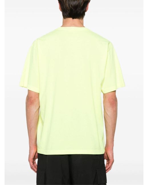 Stone Island Yellow Scratched Paint Two Cotton T-shirt for men