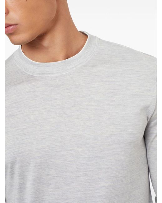 Brunello Cucinelli White Contrasting-trim Jersey T-shirt for men