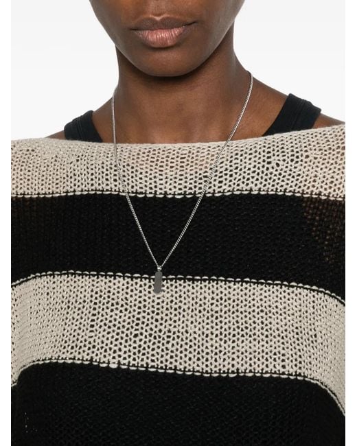 Enza Costa Black Stripe-Pattern Bateau-Neck Sweater