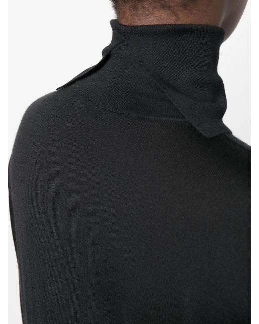 Jil Sander Black Fitted Cashmere Blend Sweater