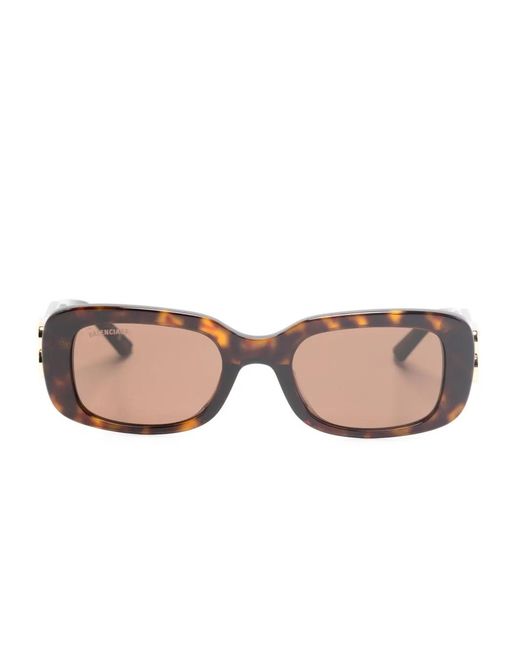 Balenciaga Pink Rectangle-Frame Sunglasses