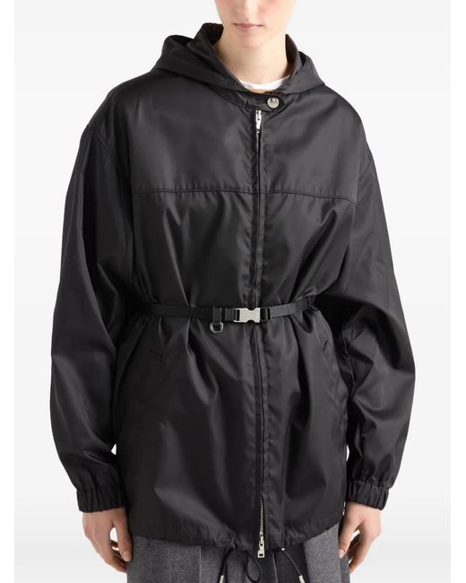Prada Black Re-Nylon Hooded Jacket
