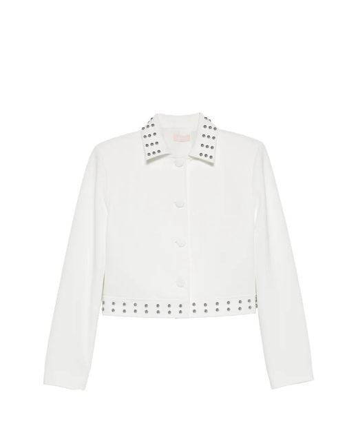 Liu Jo White Studded Detailing Jacket