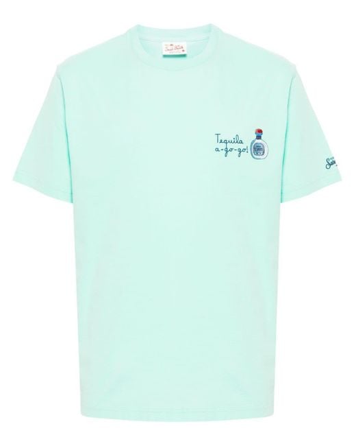 Mc2 Saint Barth X Portofino besticktes Dry Gin T-Shirt in Blue für Herren