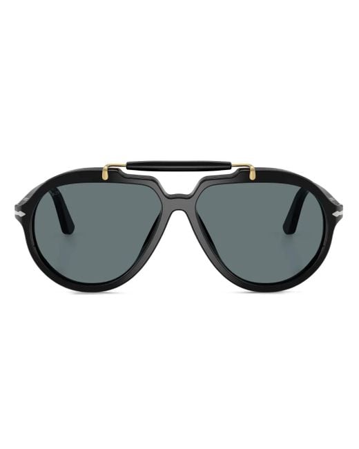 Persol Black Pilot-Frame Sunglasses