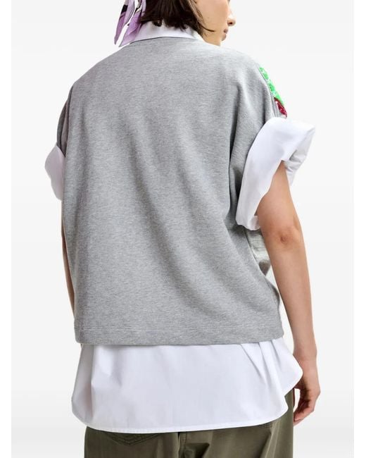 Essentiel Antwerp Gray Sequin-Embellished T-Shirt