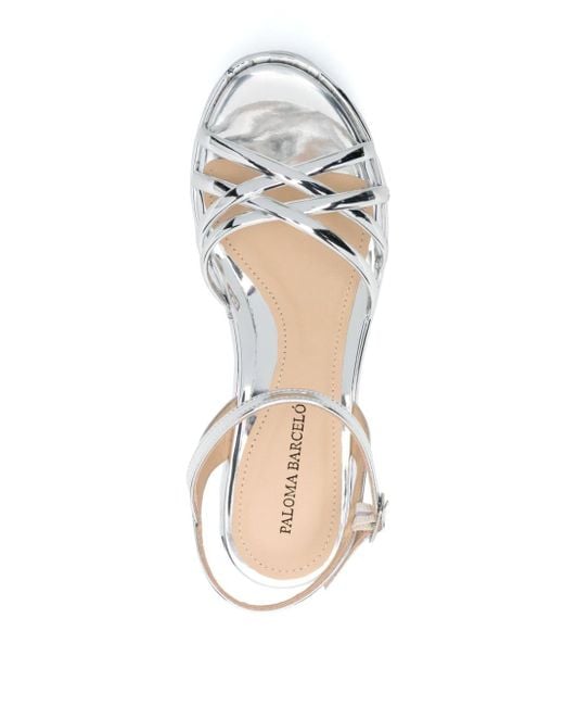 Paloma Barceló Ibbie 85mm Wedge Sandals in het Gray
