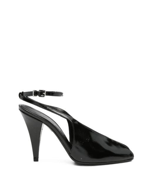 Chantal Black Buckle-Fastening Leather Sandals