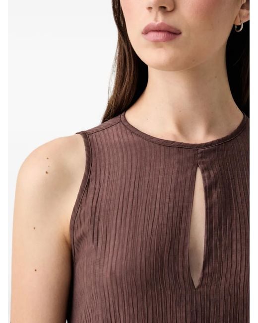 ViCOLO Brown Key-Hole Midi Dress