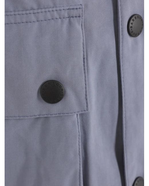 Barbour Blue Bedale Corduroy-Collar Logo-Embroidered Jacket for men