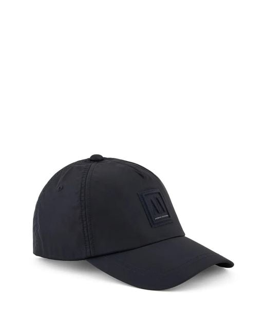 ARMANI EXCHANGE Blue Logo-Patch Baseball Cap for men