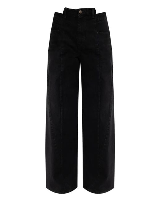 Maison Margiela Black Cutout-Panel Pants