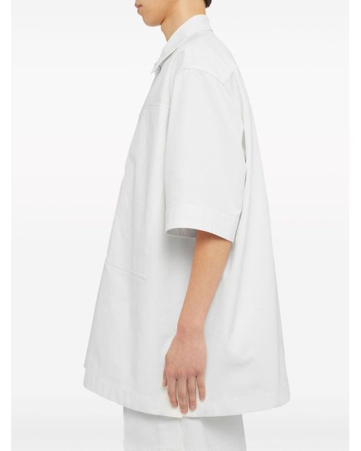 Camicia a maniche corte di Jil Sander in White da Uomo