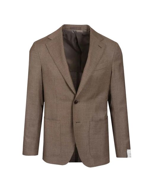 Caruso Brown Aida Patch-Pocket Blazer for men