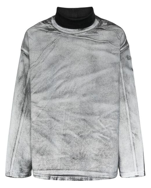 DIESEL Refklektierendes D-Nlabelcol Sweatshirt in Gray für Herren