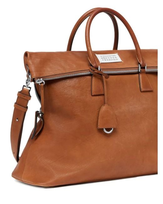 Maison Margiela Brown Leather 5Ac Top-Handle Shoulder Bag