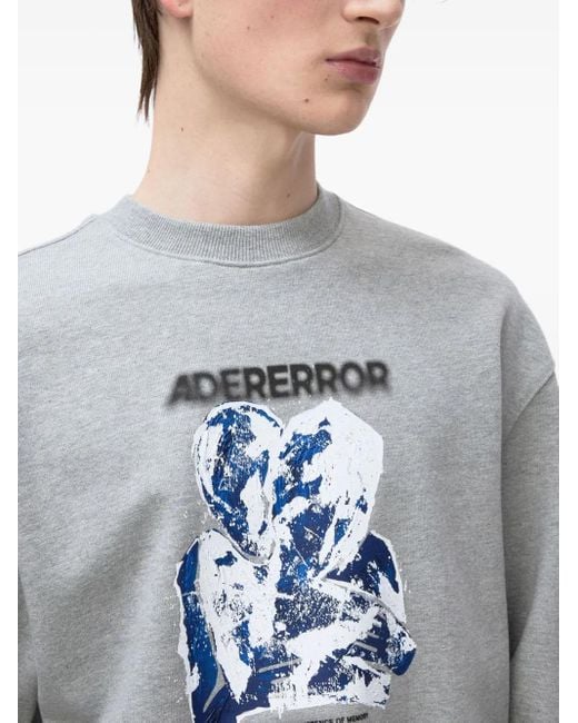 Adererror Blue Logo-Print Sweatshirt for men