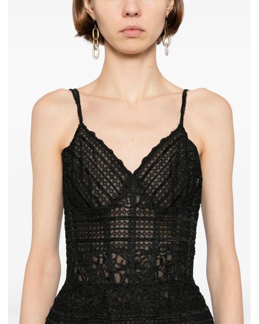 Saiid Kobeisy Black Lace Sleeveless Dress