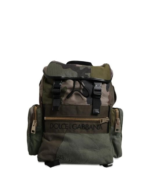 Dolce & Gabbana Black Patchwork Buckle-Fastening Backpack for men