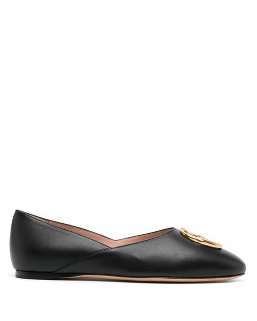 Bally Black Gerry Leather Ballerina Shoes