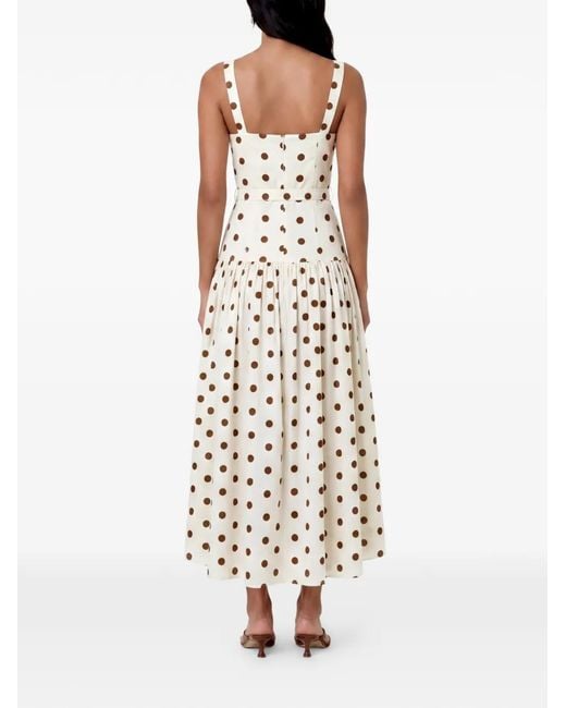 Nicholas White Polka-Dot Belted Dress