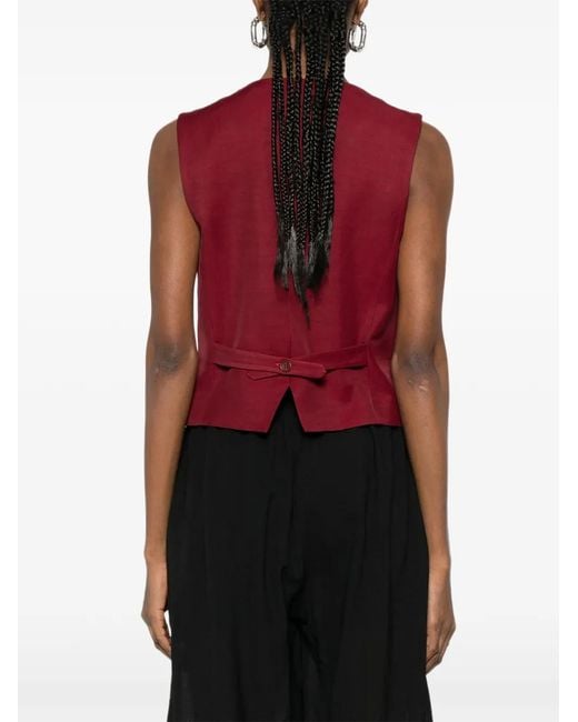 P.A.R.O.S.H. Red Button V-Neck Gilet