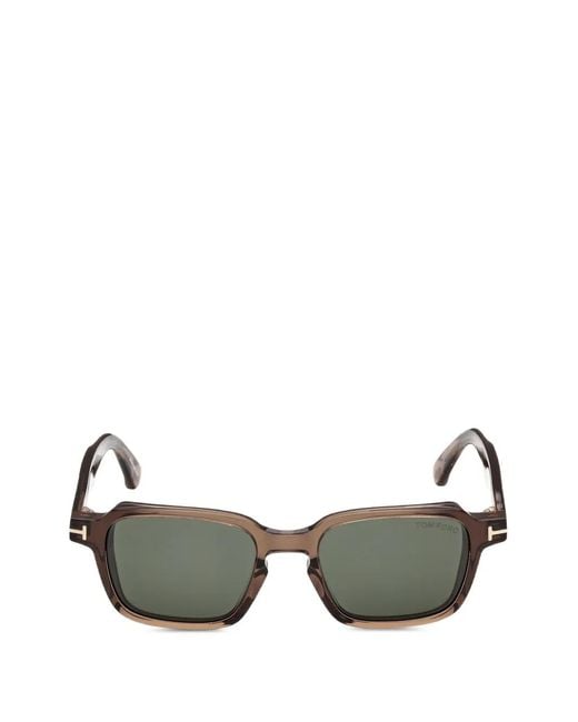 Tom Ford Green T-Logo Square-Frame Sunglasses for men