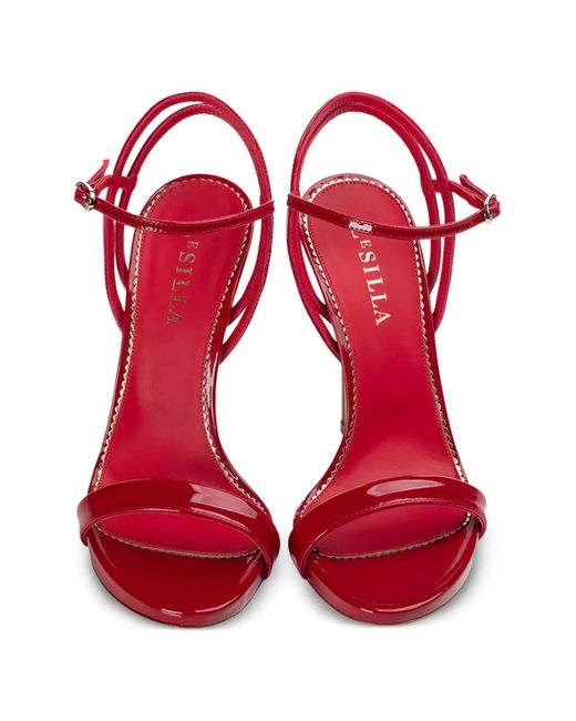 Le Silla Red Gwen Leather Sandals