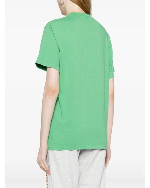 Sporty & Rich Green Logo-Print Cotton T-Shirt