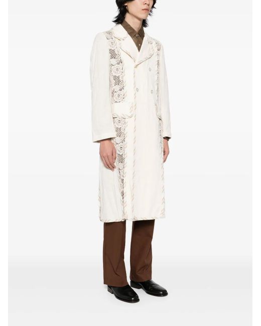 Commun's Natural Double-Breasted Coat for men