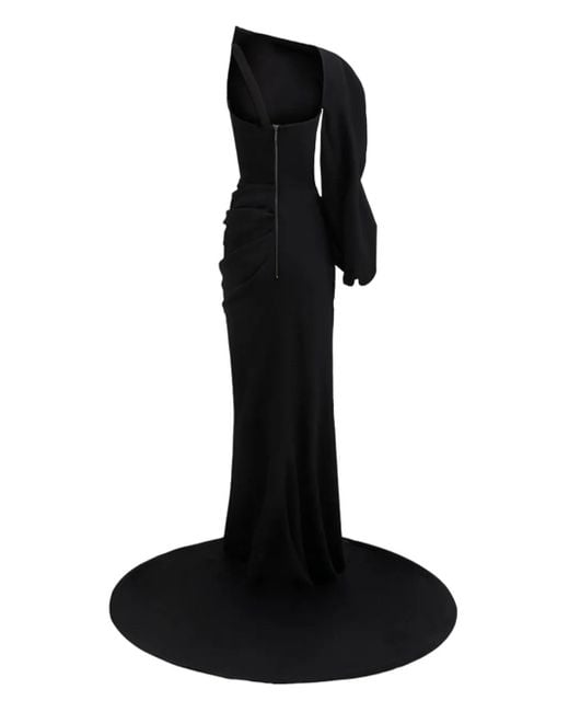 Maticevski Embellished One-shoulder Dress Black