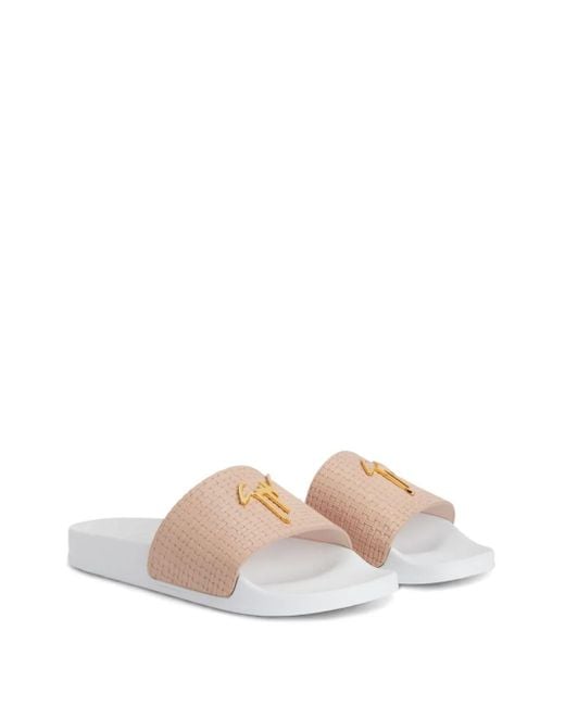 Giuseppe Zanotti White Brett Slides for men