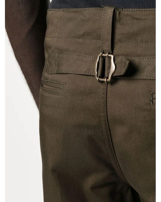 PT Torino Gray Buckle-Detail Cropped Trousers for men