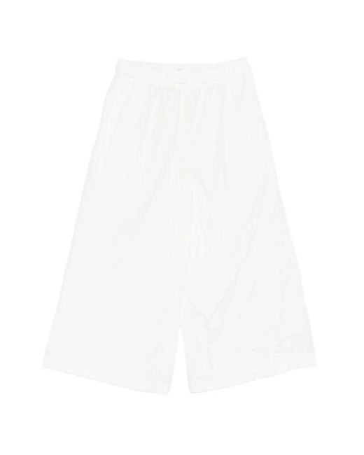 Comme des Garçons White Elasticated-Waistband Wide-Leg Trousers