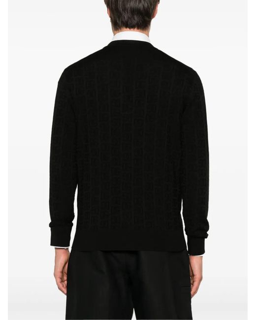 Dolce & Gabbana Black Monogram-Jacquard Cardigan for men
