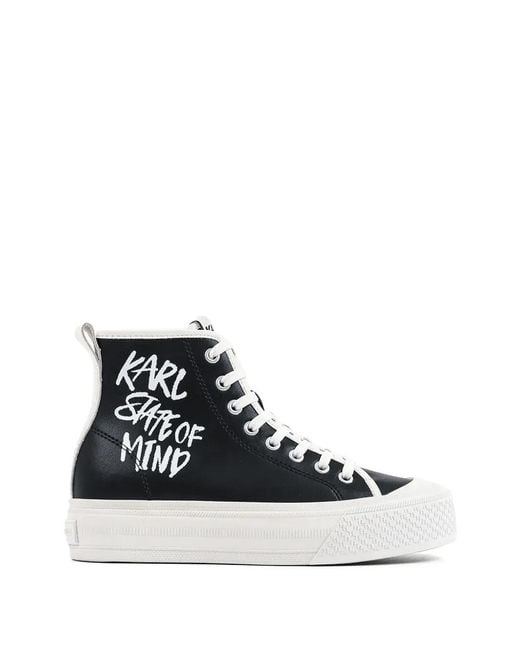 Karl Lagerfeld White Kampus Max V High-Top Sneakers