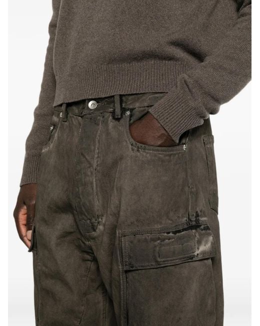 Rick Owens Gray Belt-Loop Faded-Effect Jeans for men