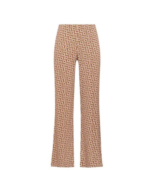 Maliparmi Natural Flared Print Trousers