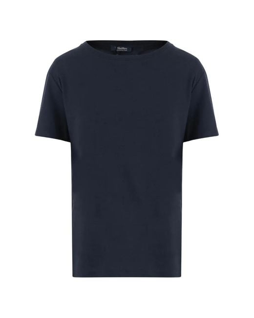 Max Mara Blue Logo-Embroidered T-Shirt