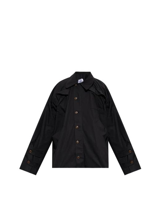 Vivienne Westwood Black Asymmetric Button-Up Jacket for men
