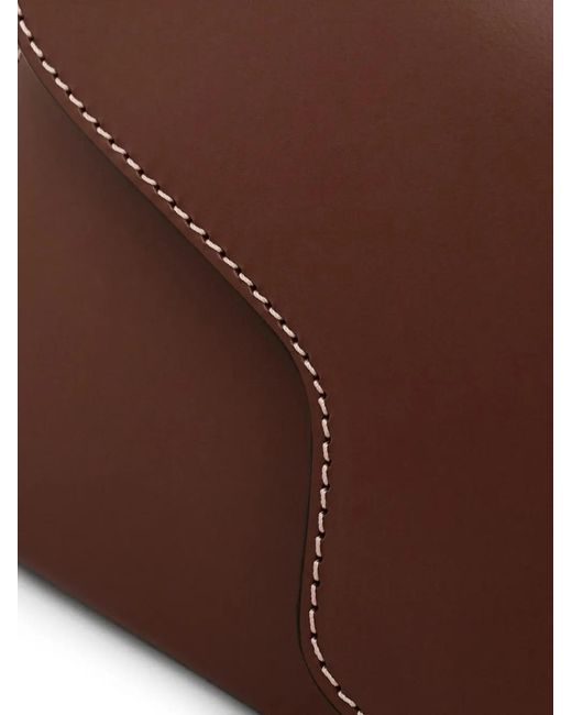 Atp Atelier Black Mini Montalcino Contrast-Stitching Flap Tote Bag