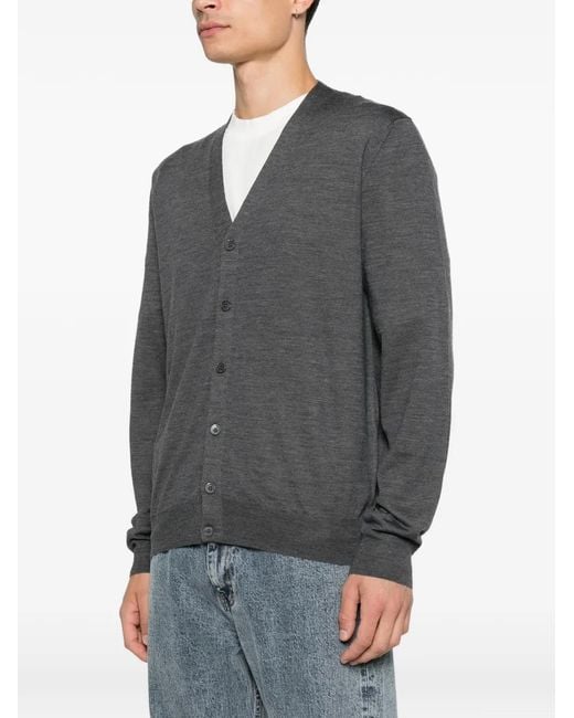 Corneliani Gray Button-Up Cardigan for men