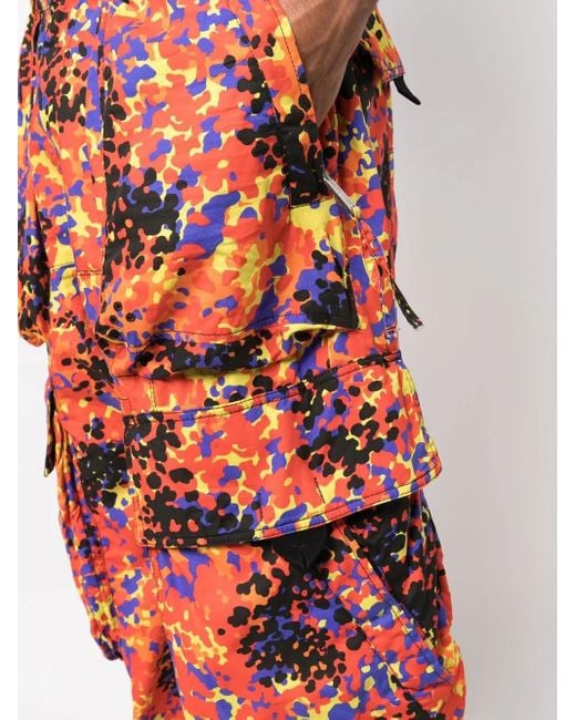DSquared² Red Abstract-Print Cargo Trousers for men