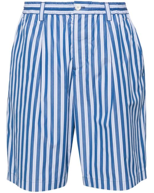 Marni Gestreepte Bermuda Shorts in het Blue voor heren