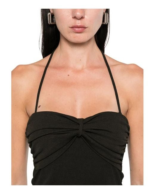 Nanushka Black Rissa Halterneck Jersey Top